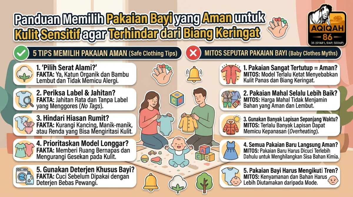 Panduan Memilih Pakaian Bayi yang Aman untuk Kulit Sensitif agar Terhindar dari Biang Keringat