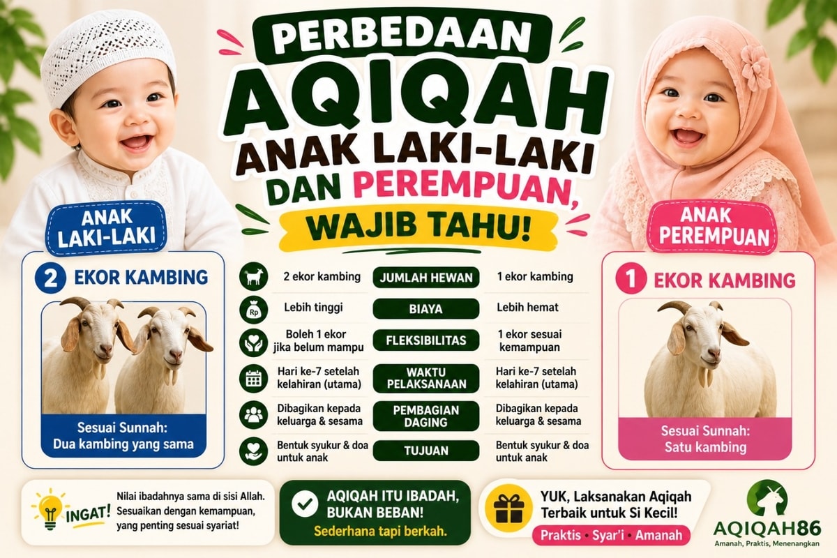 Perbedaan Aqiqah Anak Laki-Laki dan Perempuan, Wajib Tahu!