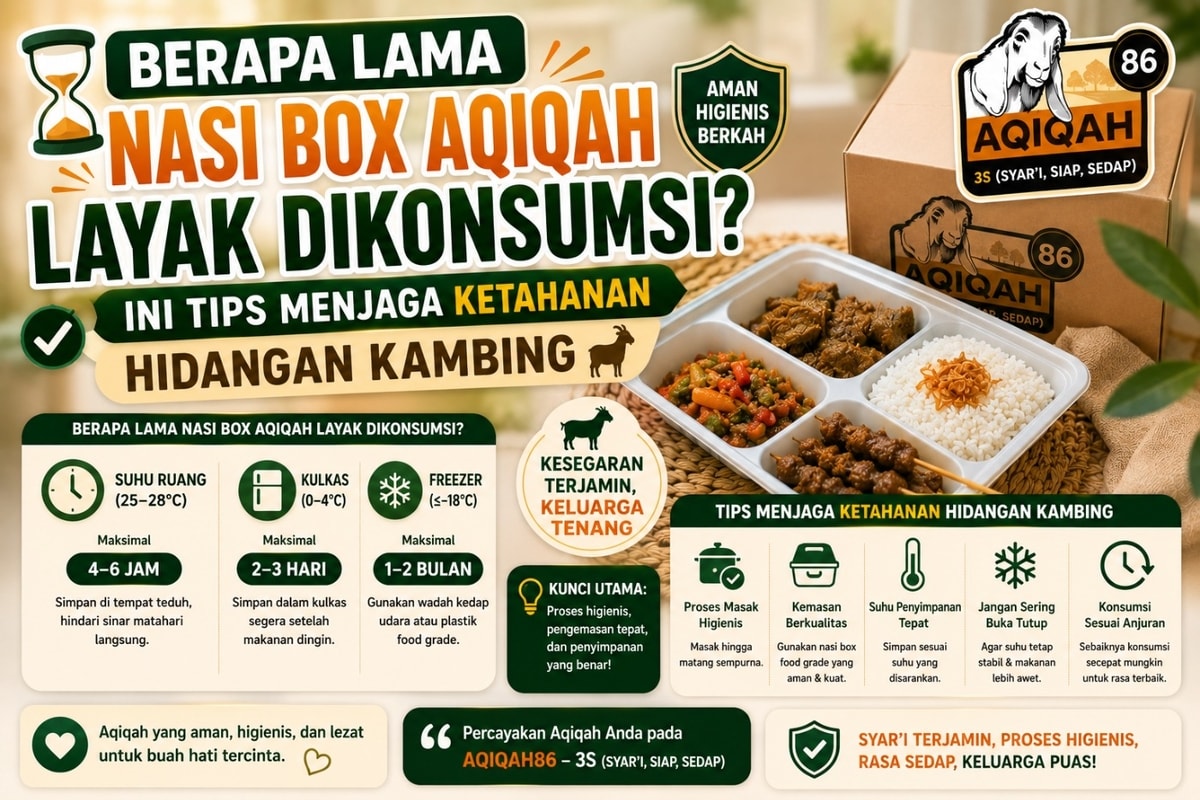 Berapa Lama Nasi Box Aqiqah Layak Dikonsumsi? Ini Tips Menjaga Ketahanan Hidangan Kambing