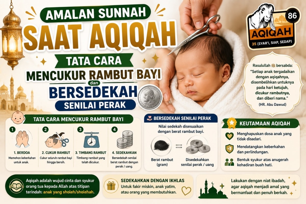 Amalan Sunnah Saat Aqiqah: Tata Cara Mencukur Rambut Bayi dan Bersedekah Senilai Perak