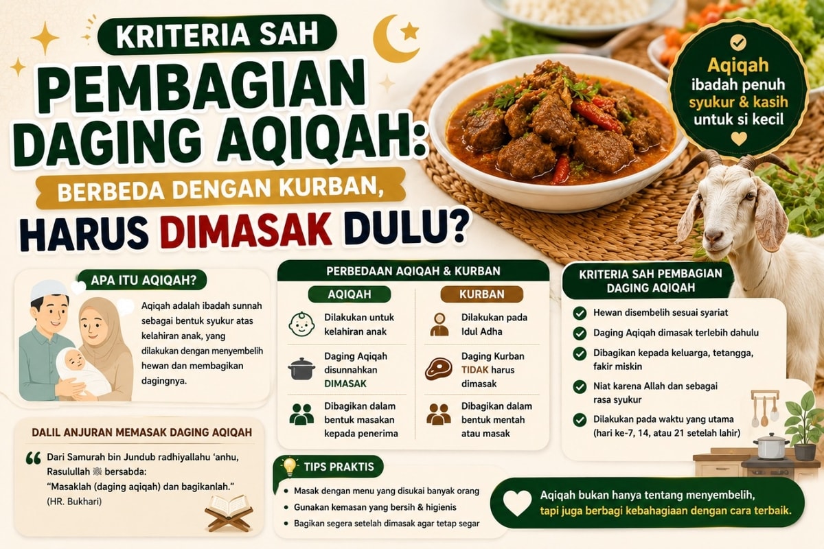 Kriteria Sah Pembagian Daging Aqiqah: Berbeda dengan Kurban, Harus Dimasak Dulu?