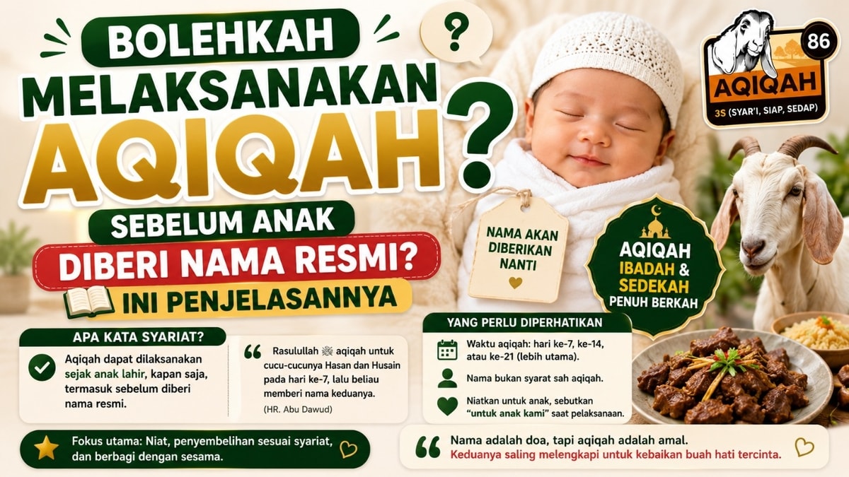 Bolehkah Melaksanakan Aqiqah Sebelum Anak Diberi Nama Resmi? Ini Penjelasannya