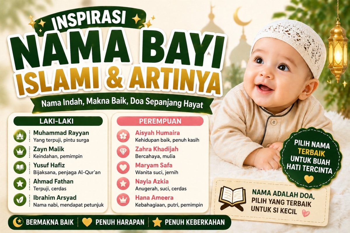Inspirasi Nama Bayi Islami & Artinya untuk Buah Hati Tercinta