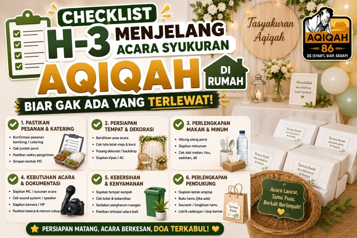 Checklist H-3 Menjelang Acara Syukuran Aqiqah di Rumah: Biar Gak Ada yang Terlewat!