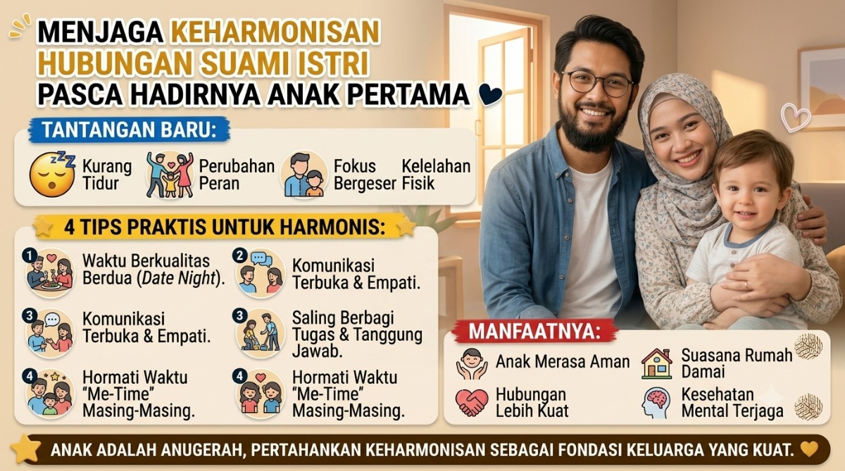 Menjaga Keharmonisan Hubungan Suami Istri Pasca Hadirnya Anak Pertama