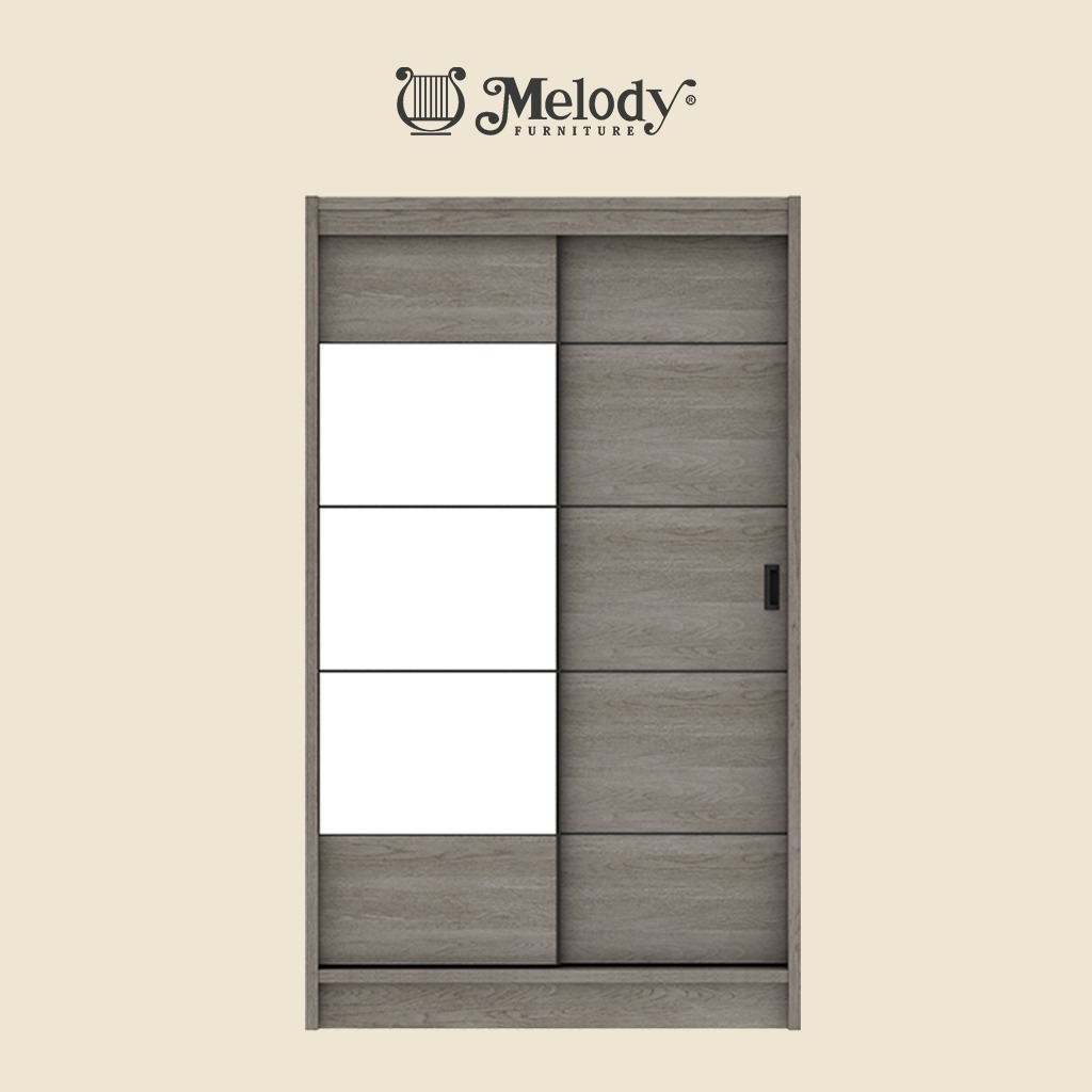 Lemari Pakaian Lemari Baju 2 Pintu Sliding dengan Cermin Oxan SLDM 120 cm
