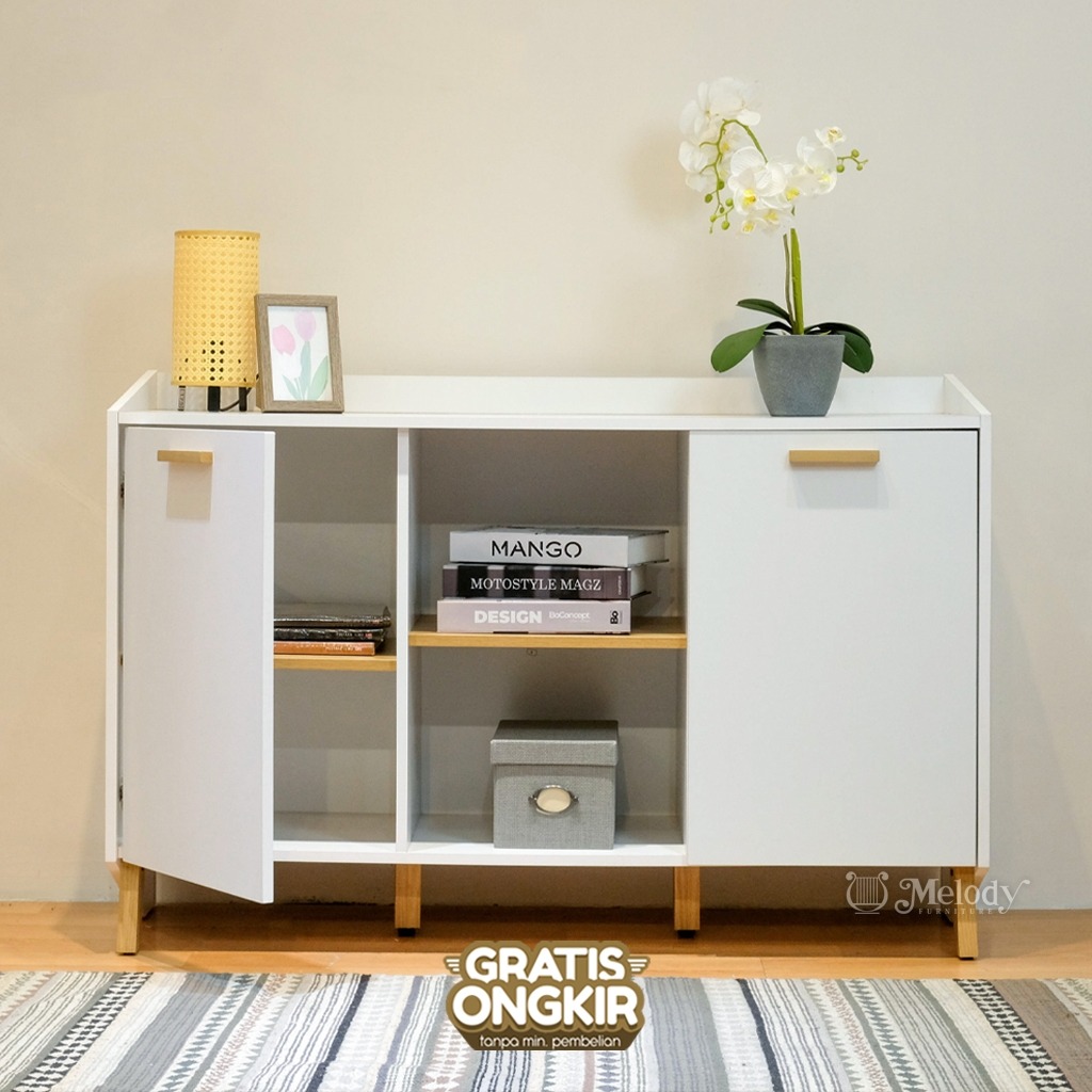 Melody Furniture - Sideboard Serbaguna Atok SB 2 Door White-Bianco