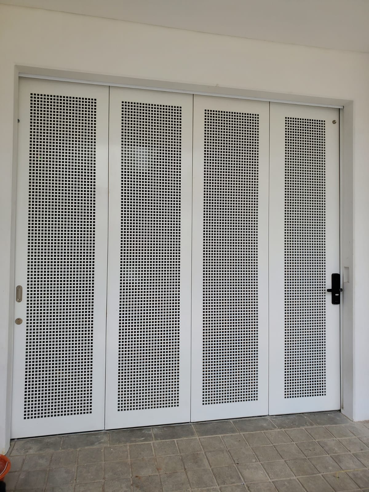 Garage Door Alphamax 4 Sash White Finished (Perforated) With Smartlock