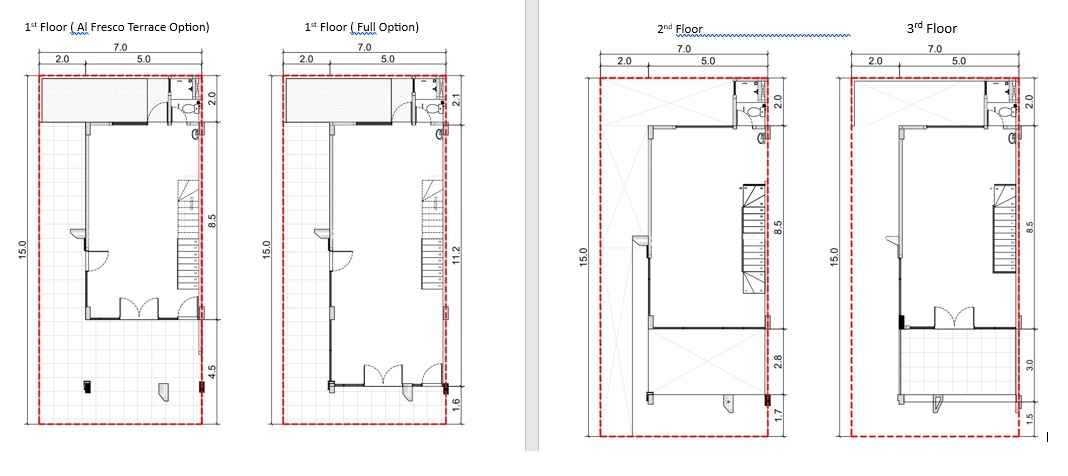 Layout Tipe Corner 7 x 15 Ruko Hive @ CBD Lippo Cikarang