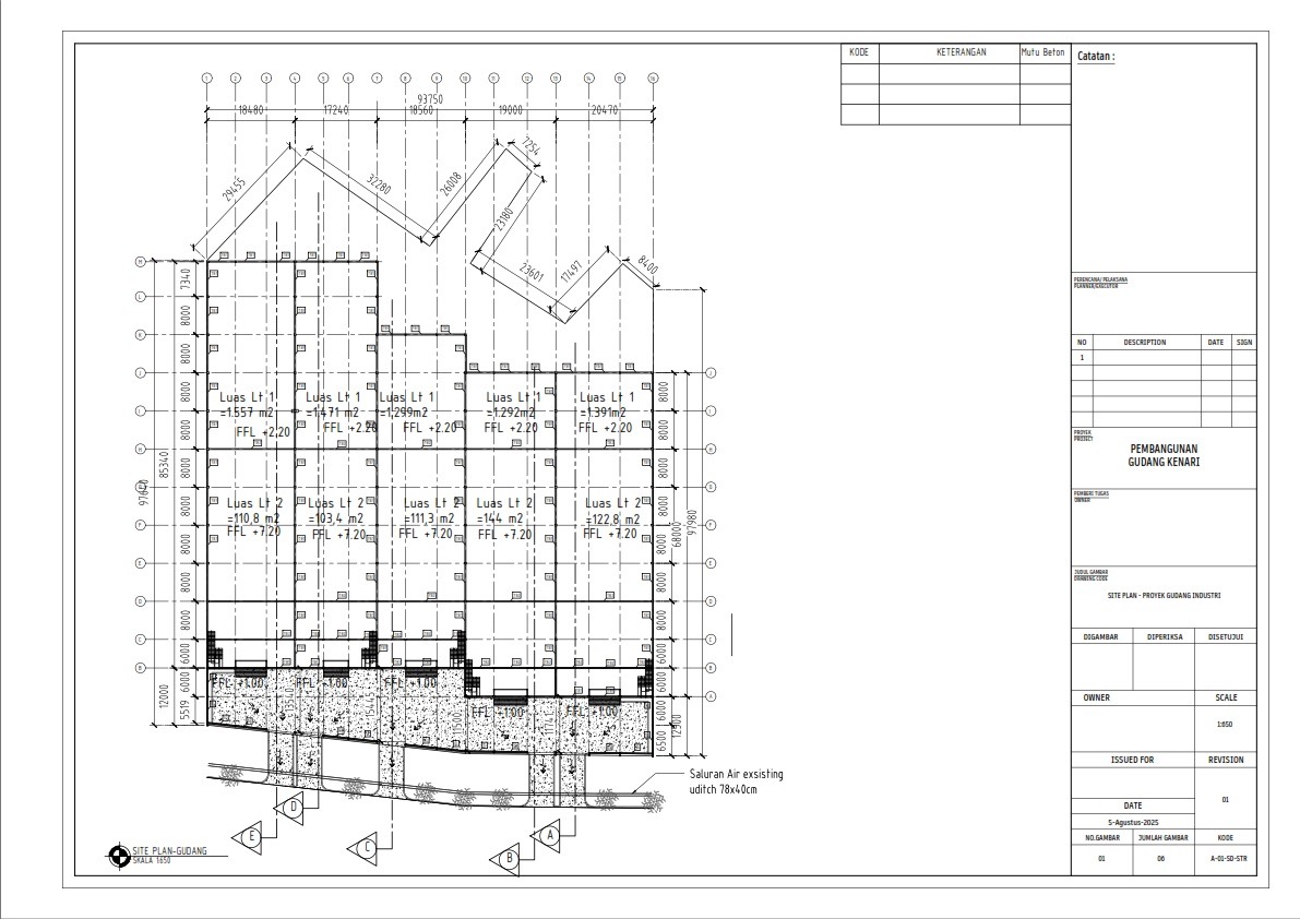 Site Plan Gudang Disewakan Baru di Kawasan Delta Silicon Lippo Cikarang 5 Unit Gandeng Bisa Disewa PerUnit