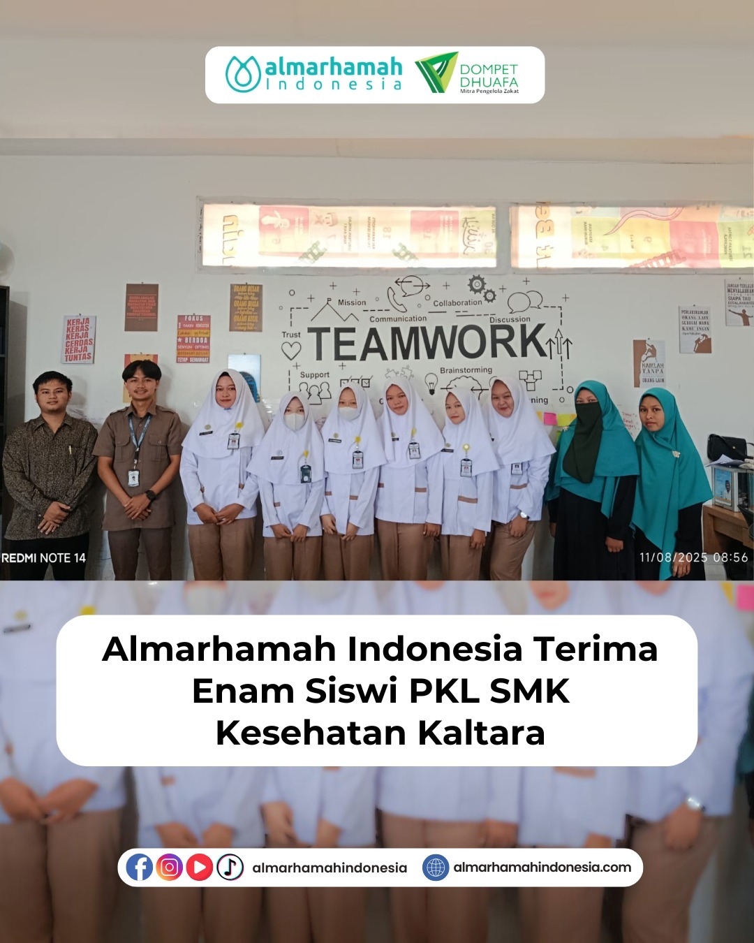 Almarhamah Indonesia Terima Enam Siswi PKL SMK Kesehatan Kaltara