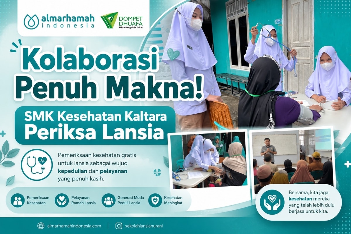 Kolaborasi Penuh Makna! SMK Kesehatan Kaltara Periksa Lansia