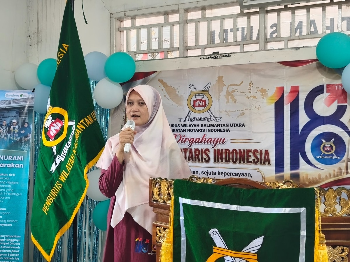 Sambutan dari Ibu Ketua Pengurus wilayah Ikatan Notaris Indonesia : Ibu Alimah Sa'diyah, S.H., M.Kn
