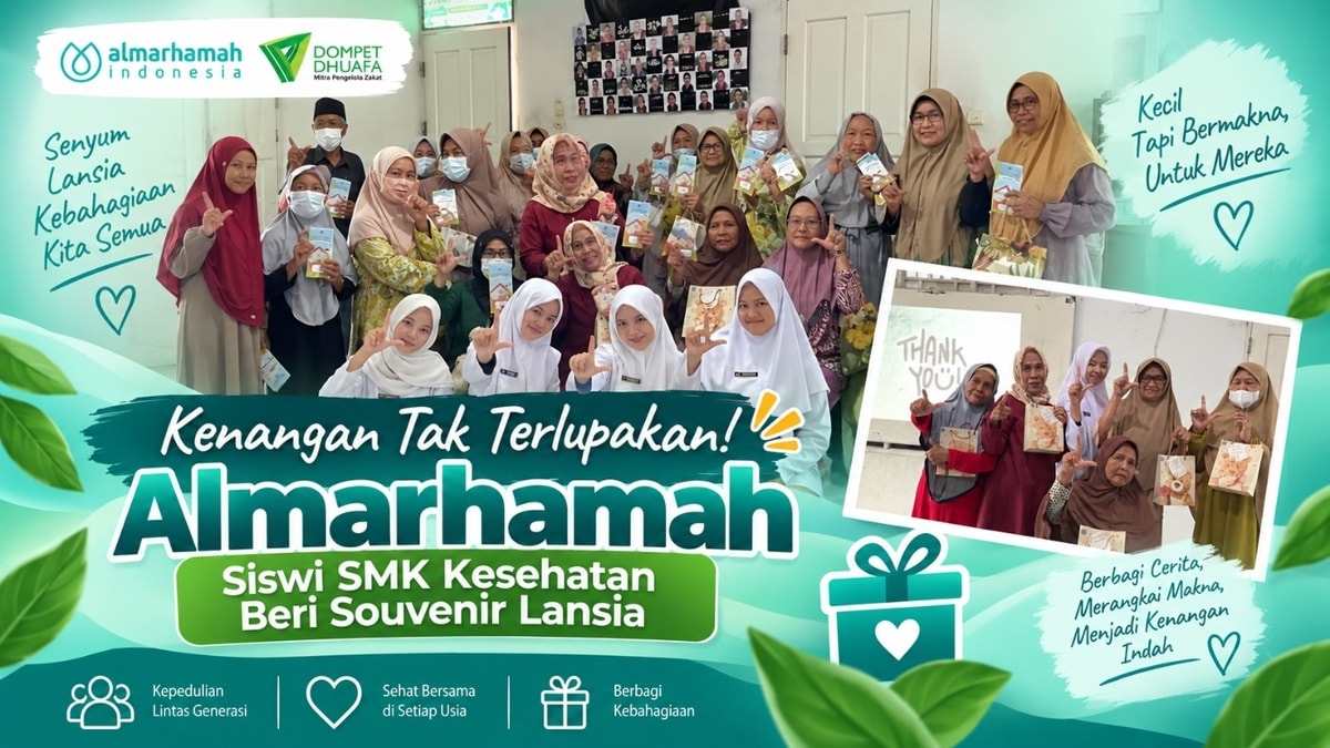 Kenangan Tak Terlupakan! Siswi SMK Kesehatan Beri Souvenir Lansia