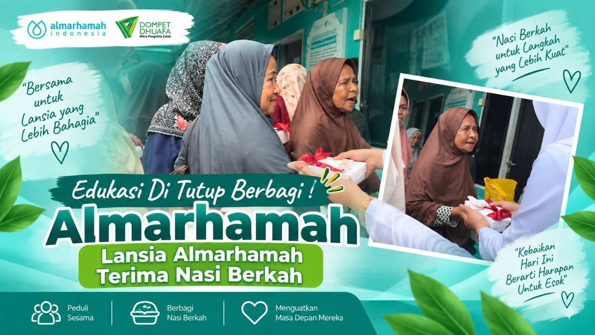 Edukasi Di Tutup Berbagi ! Lansia Almarhamah Terima Nasi Berkah
