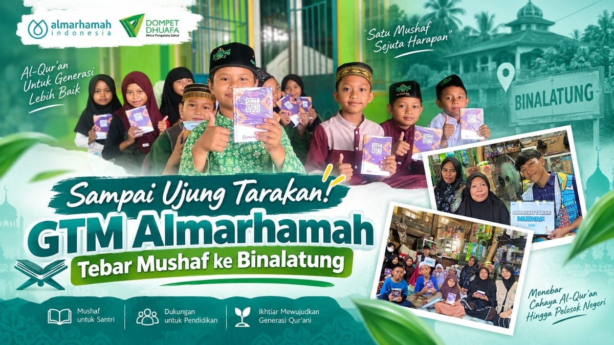 Sampai Ujung Tarakan! GTM Almarhamah Tebar Mushaf ke Binalatung