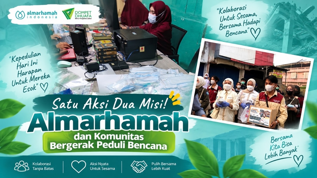 Satu Aksi Dua Misi! Almarhamah dan Komunitas Bergerak Peduli Bencana
