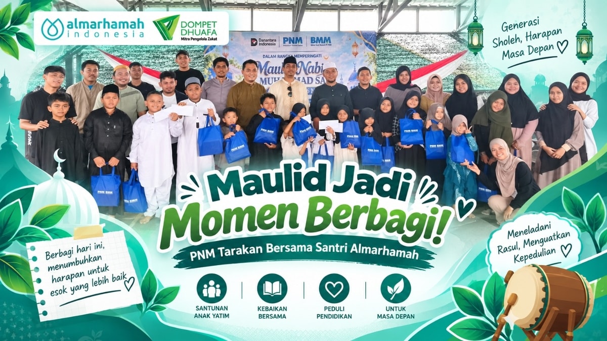 Maulid Jadi Momen Berbagi! PNM Tarakan Bersama Santri Almarhamah