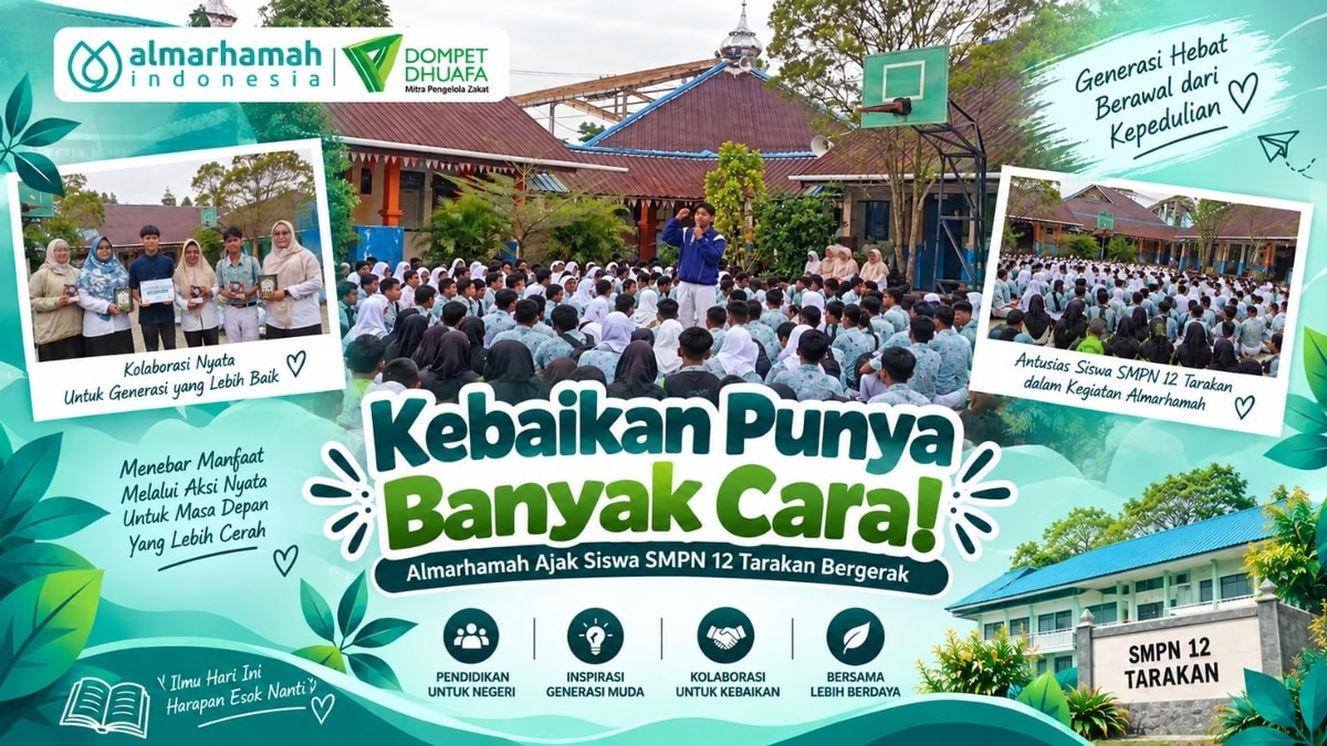 Kebaikan Punya Banyak Cara! Almarhamah Ajak Siswa SMPN 12 Tarakan Bergerak