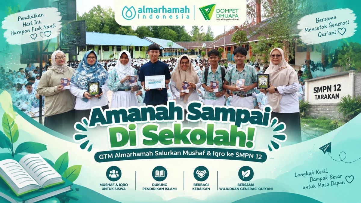 Amanah Sampai Di Sekolah! GTM Almarhamah Salurkan Mushaf & Iqro ke SMPN 12