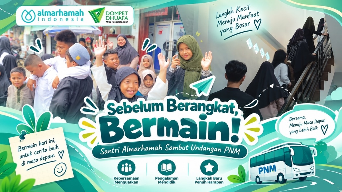 Sebelum Berangkat, Bermain! Santri Almarhamah Sambut Undangan PNM