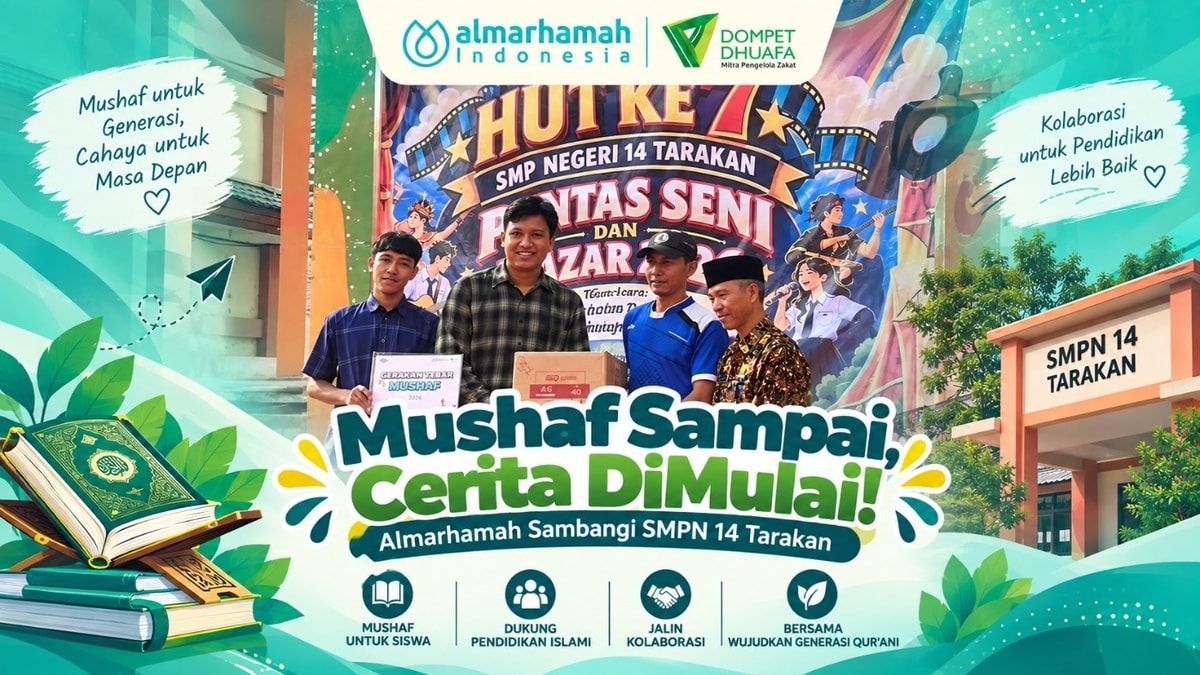 Mushaf Sampai, Cerita DiMulai! Almarhamah Sambangi SMPN 14 Tarakan