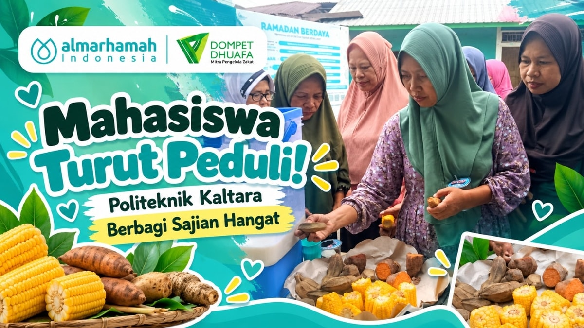 Mahasiswa Turut Peduli! Politeknik Kaltara Berbagi Sajian Hangat