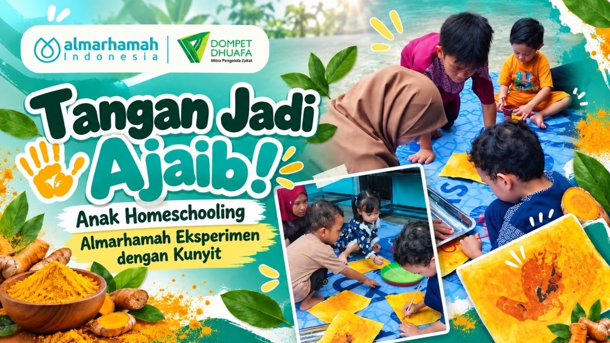 Tangan Jadi Ajaib! Anak Homeschooling Almarhamah  Eksperimen dengan Kunyit