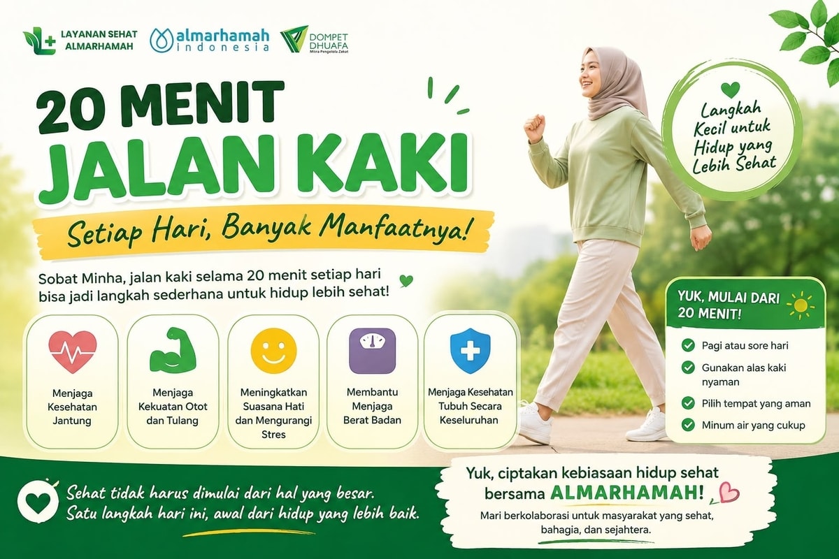 20 Menit Jalan Kaki Setiap Hari, Langkah Kecil untuk Tubuh yang Lebih Sehat!