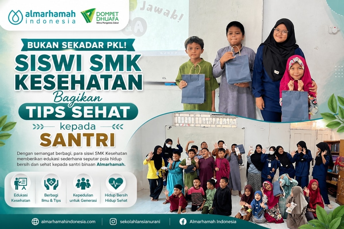 Bukan Sekadar PKL! Siswi SMK Kesehatan Bagikan Tips Sehat kepada Santri