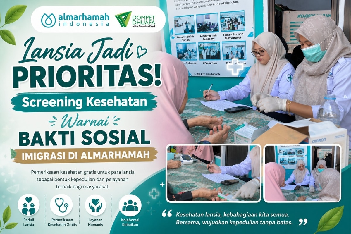 Lansia Jadi Prioritas! Screening Kesehatan Warnai Bakti Sosial Imigrasi di Almarhamah