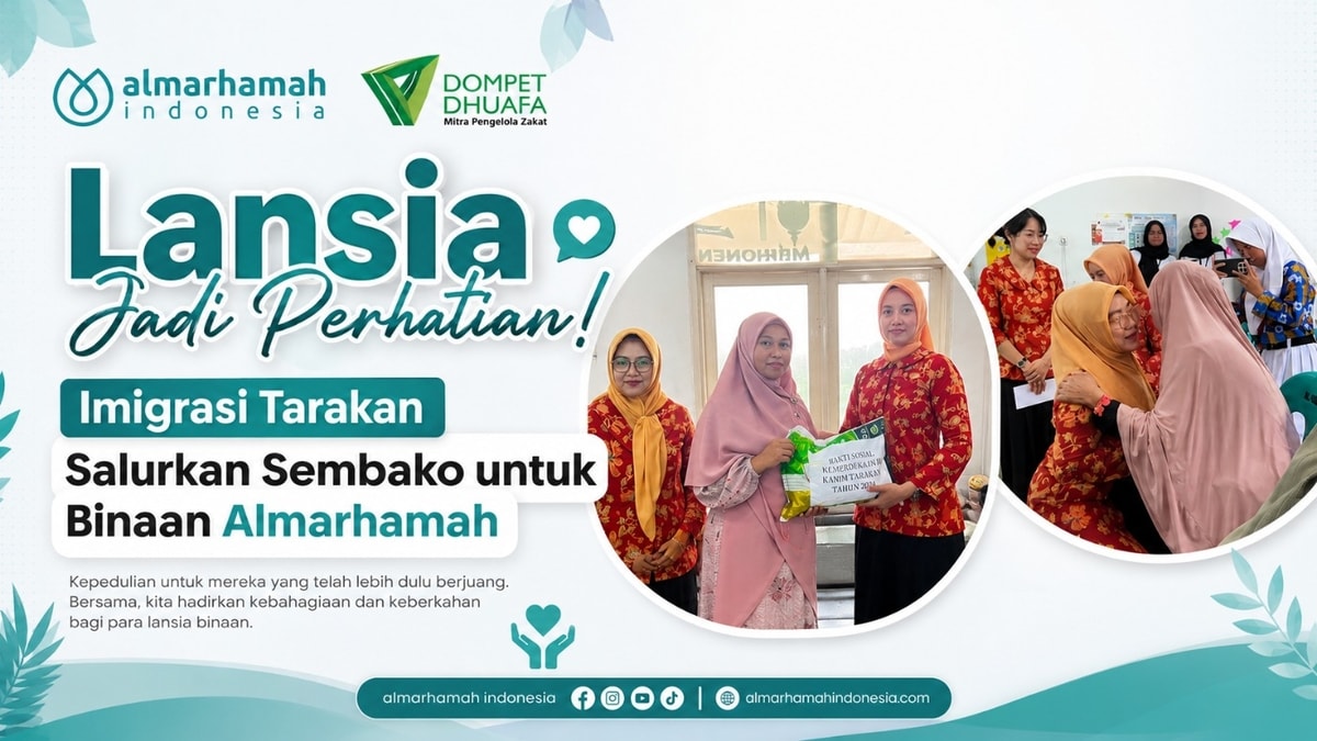 Lansia Jadi Perhatian! Imigrasi Tarakan Salurkan Sembako untuk Lansia Almarhamah