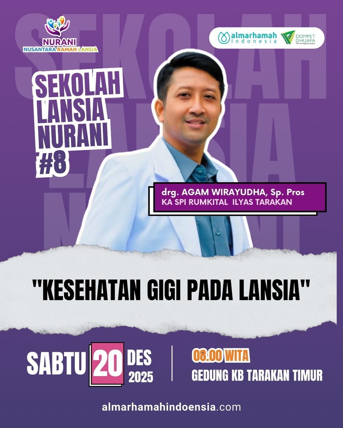 Sekolah Lansia NURANI #8 Angkat Edukasi Kesehatan Gigi bagi Lansia di Tarakan