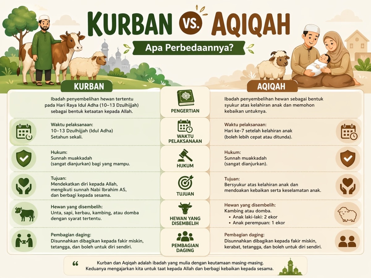 Biar Nggak Salah Niat, Yuk Pahami Perbedaan Kurban dan Aqiqah