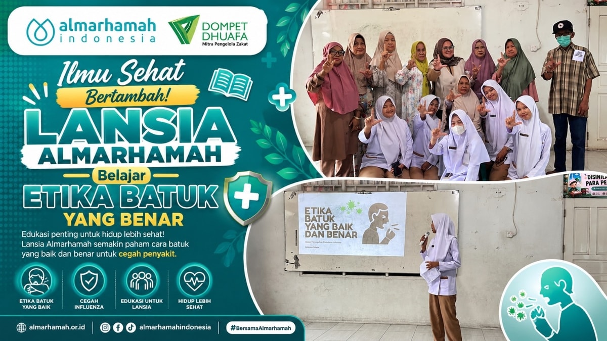 Ilmu Sehat Bertambah! Lansia Almarhamah Belajar Etika Batuk Yang Benar