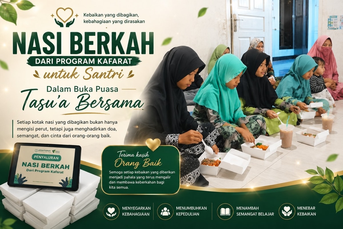 Keberkahan Terus Mengalir! Nasi Berkah Temani Buka BersamaTasu'a Santri