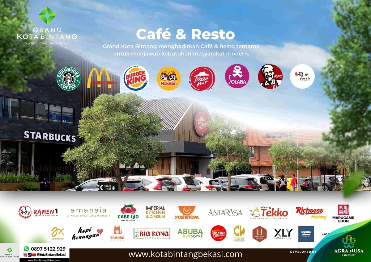 Fasilitas Lengkap Grand Kota Bintang - Cafe, Resto, Minimarket, Gym Bekasi