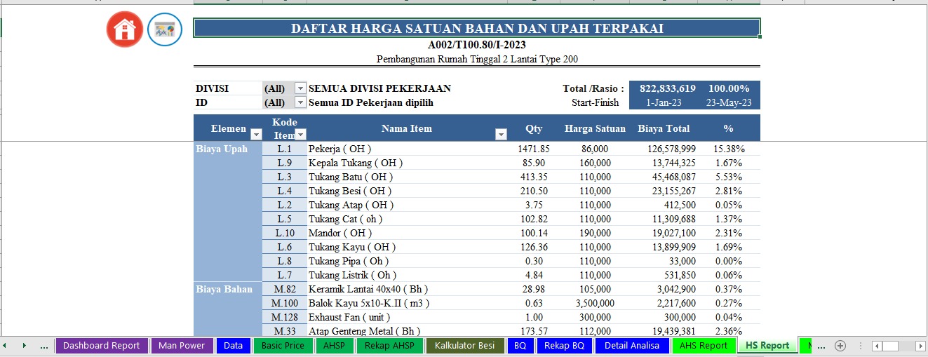 Download Software RAB Acuan Standar Bidang Cipta Karya, Exarch xPro Terbaru