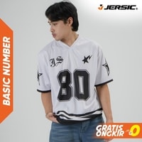 JERSIC - Jersey Basic Putih Number Series 80 Oversize Streetwear Dry Fit Unisex