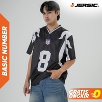 JERSIC - Jersey Basic Hitam Number Series 8 Oversize Streetwear Dry Fit Unisex