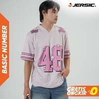 JERSIC - Jersey Basic Pink Number Series 48 Oversize Streetwear Dry Fit Unisex
