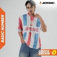 JERSIC - Jersey Basic Pink Biru Number Series 16 Oversize Streetwear Dry Fit Unisex