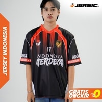 JERSIC - Jersey Indonesia Hitam Indonesia Merdeka 17 Oversize Streetwear Dry Fit Unisex