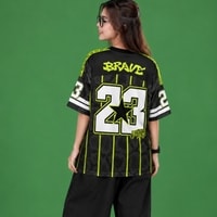 JERSIC - Jersey Series Baseball Hitam Brave B 23 Oversize Streetwear Dry Fit Unisex