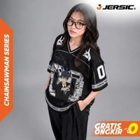 JERSIC - Jersey Anime Hitam Chainsaw Man Aki Hayakawa 00 Oversize Streetwear Dry Fit Unisex