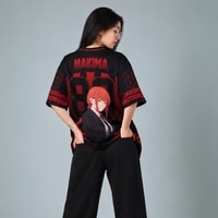 JERSIC - Jersey Anime Hitam Chainsaw Man Makima 80 Oversize Streetwear Dry Fit Unisex
