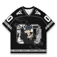JERSIC - Jersey Anime Hitam Chainsaw Man Aki Hayakawa 00 Oversize Streetwear Dry Fit Unisex