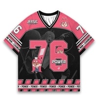 JERSIC - Jersey Anime Pink Chainsaw Man Power 76 Oversize Streetwear Dry Fit Unisex