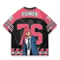 JERSIC - Jersey Anime Pink Chainsaw Man Power 76 Oversize Streetwear Dry Fit Unisex