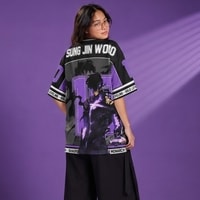 JERSIC - Jersey Anime Hitam Solo Leveling Sun Jinwoo 10 Oversize Streetwear Dry Fit Unisex
